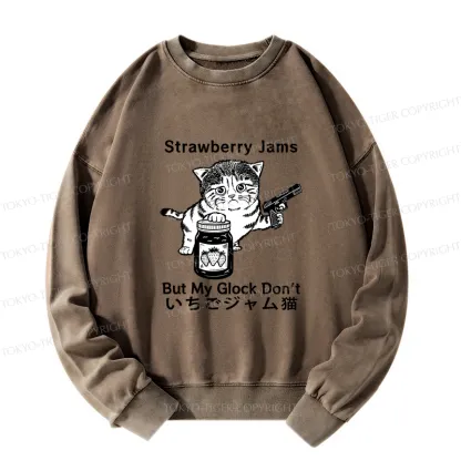 Tokyo-Tiger Strawberry Jam Cat Washed Sweatshirt