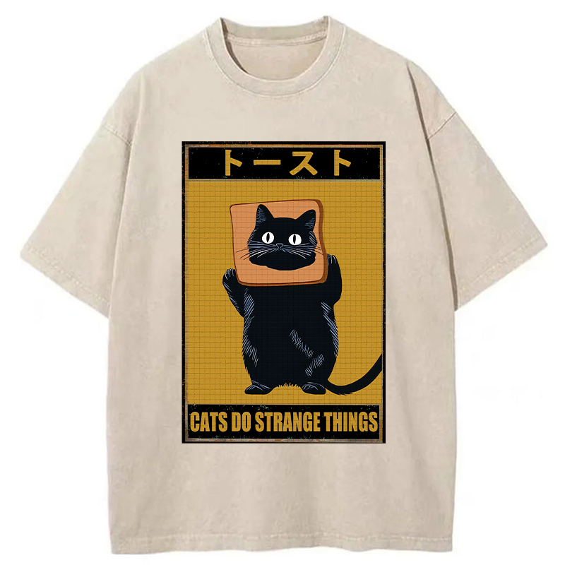Tokyo-Tiger Toast Black Cat Washed T-Shirt