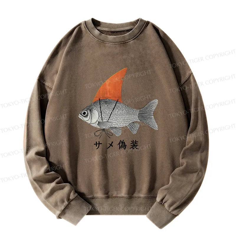 Tokyo-Tiger Fish Disguise Washed Sweatshirt