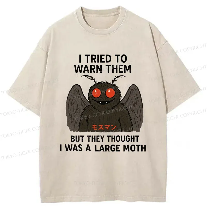 Tokyo-Tiger Funny Mothman Washed T-Shirt