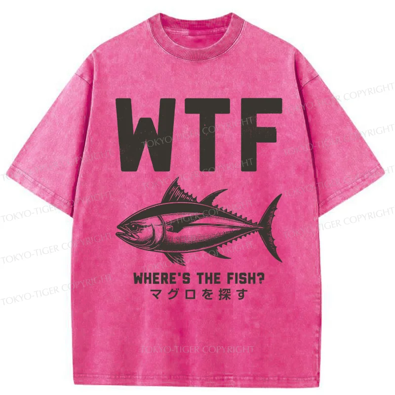 Tokyo-Tiger Finding Tuna Washed T-Shirt