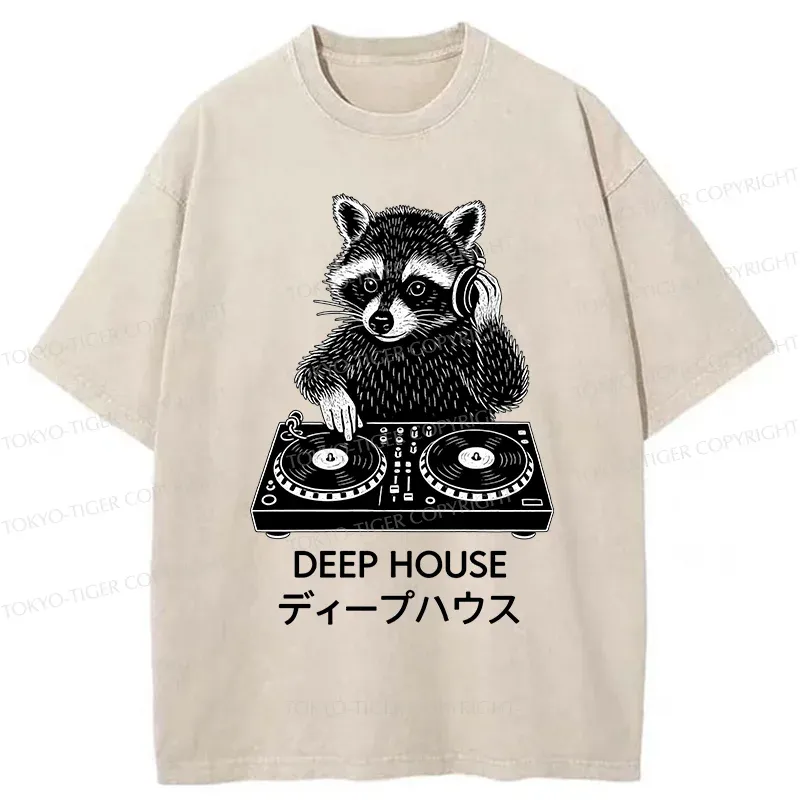 Tokyo-Tiger DJ Raccoon Washed T-Shirt