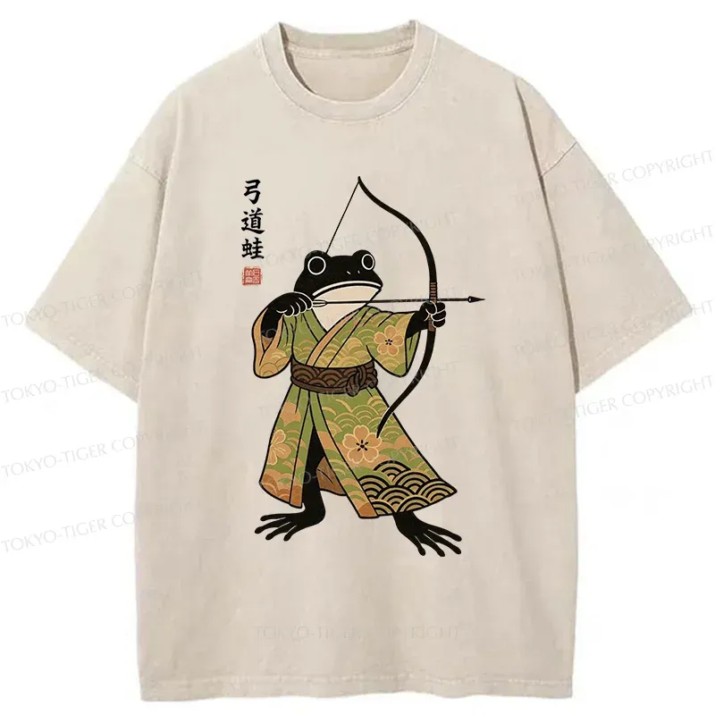 Tokyo-Tiger Frog Shooter Washed T-Shirt