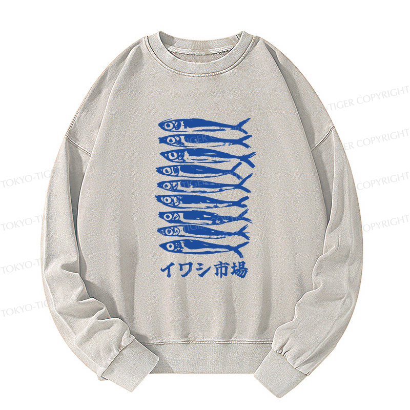 Tokyo-Tiger Sardine Market Washed Sweatshirt