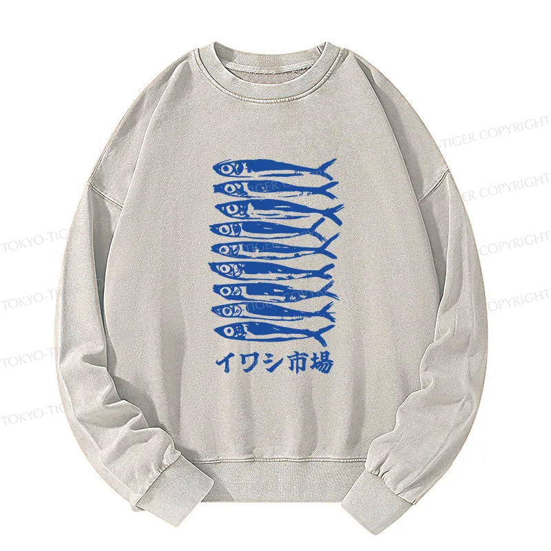 Tokyo-Tiger Sardine Market Washed Sweatshirt