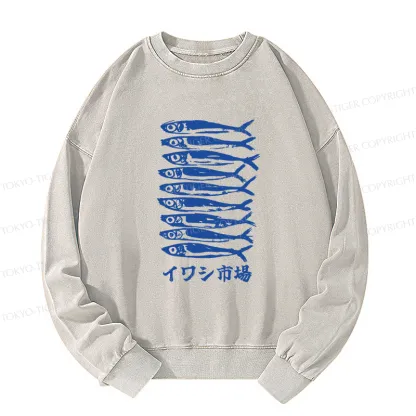 Tokyo-Tiger Sardine Market Washed Sweatshirt