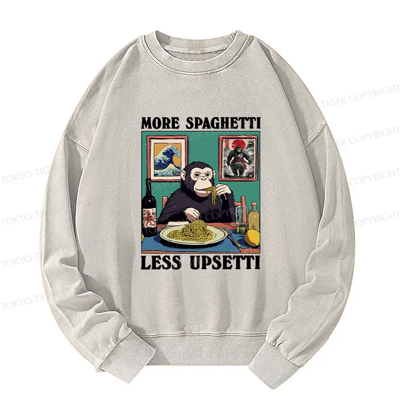 Tokyo-Tiger More Spaghetti Less Upset Bigfoot Washed Sweatshirt