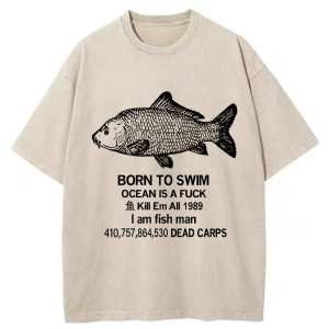 Image of Tokyo-Tiger Born To Swim Washed T-Shirt