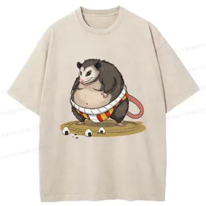 Tokyo-Tiger Opossum Sumo Washed T-Shirt