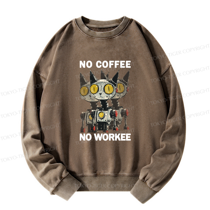 Tokyo-Tiger No Coffee No Workee Washed Sweatshirt