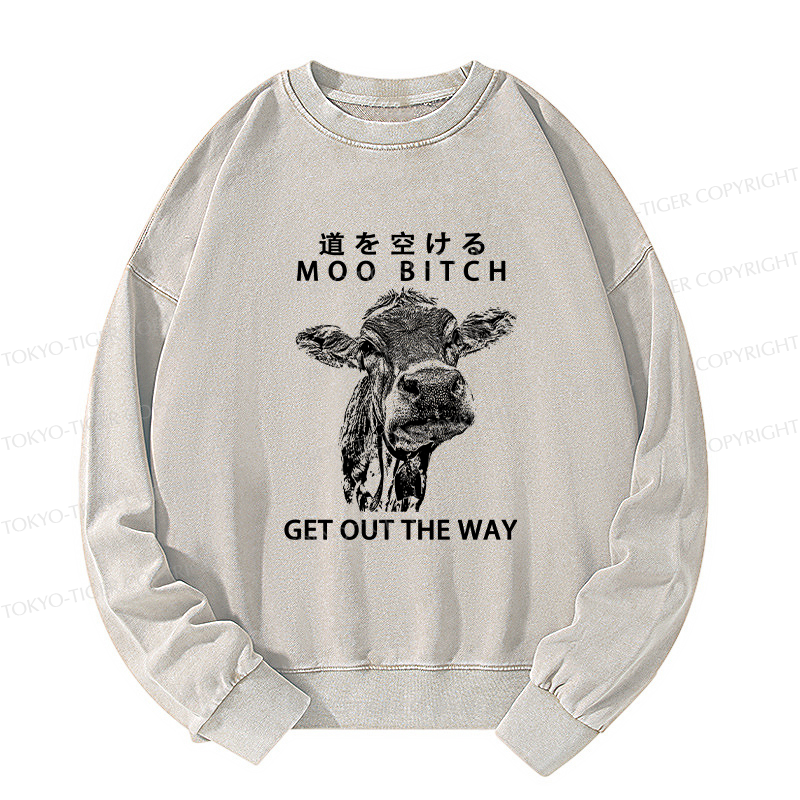 Tokyo-Tiger Funny Cow Washed Sweatshirt