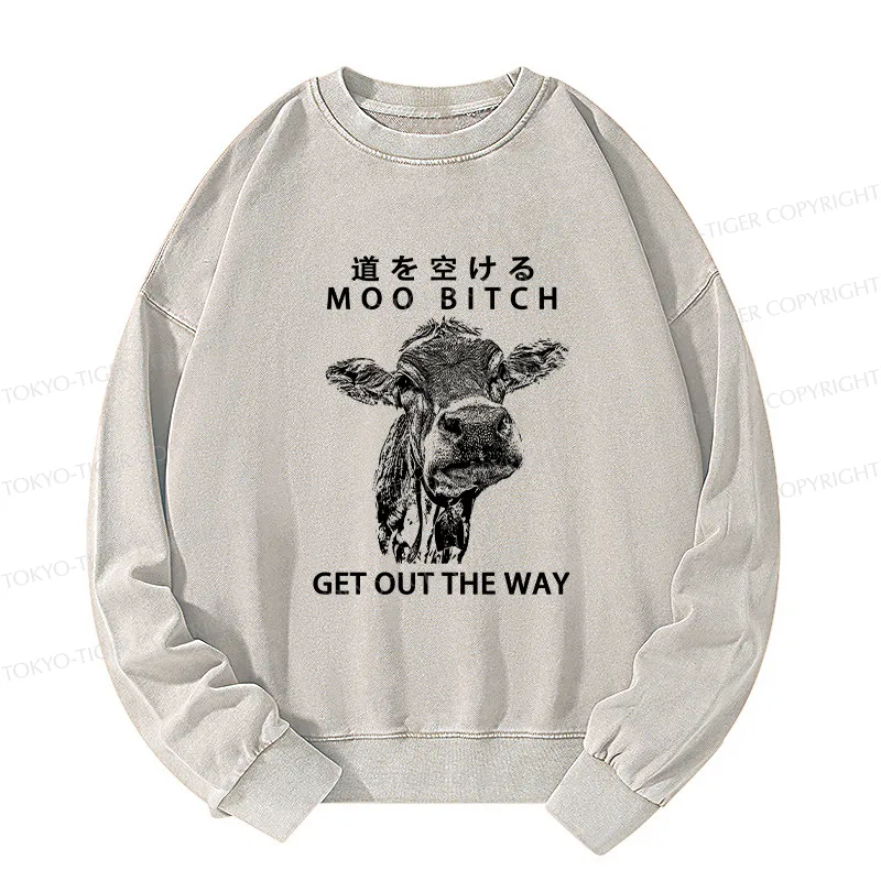 Tokyo-Tiger Funny Cow Washed Sweatshirt