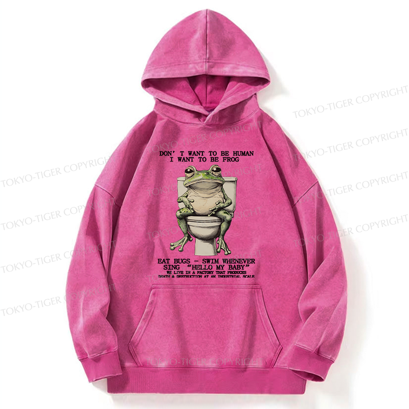 Tokyo-Tiger I Just Want To Be A Frog Washed Hoodie