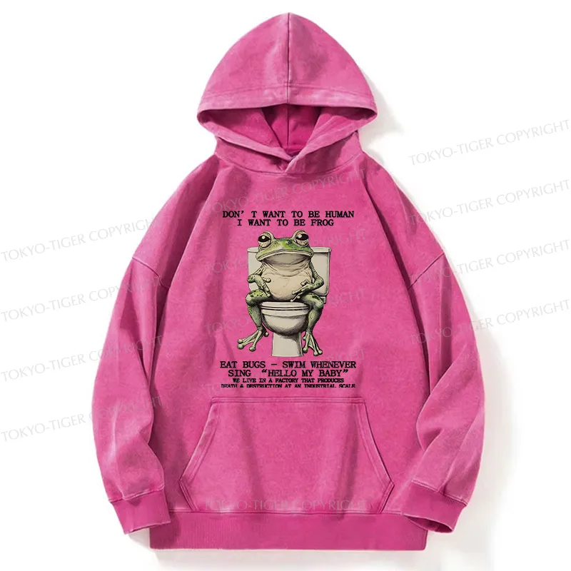Tokyo-Tiger I Just Want To Be A Frog Washed Hoodie