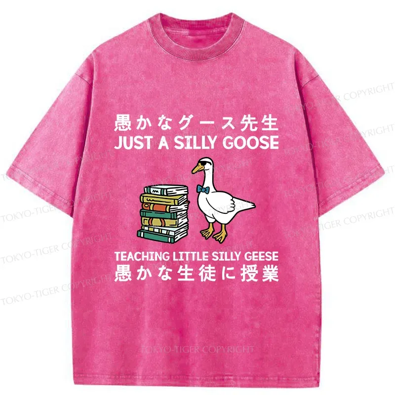 Tokyo-Tiger Stupid Goose Professor Washed T-Shirt