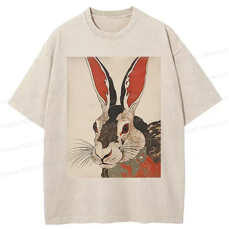 Tokyo-Tiger Vintage Japanese Rabbit Washed T-Shirt