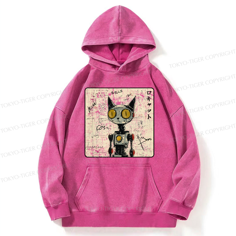 Tokyo-Tiger Robot Cat Washed Hoodie