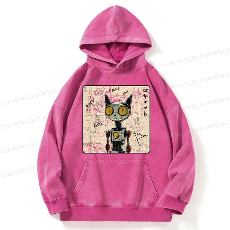 Tokyo-Tiger Robot Cat Washed Hoodie