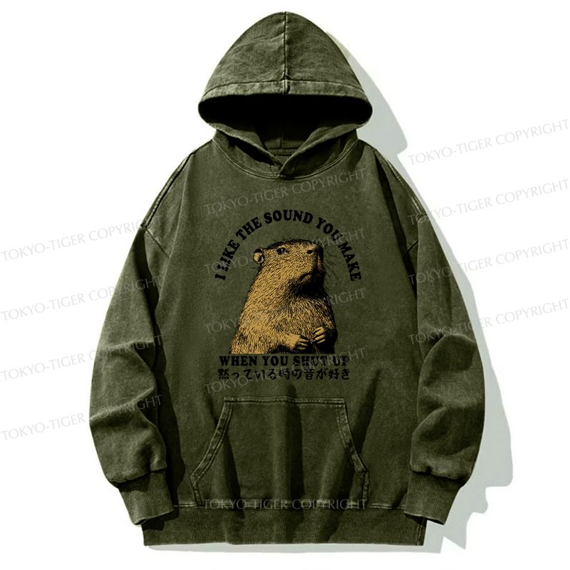 Tokyo-Tiger I Like The Sound Of Silence Washed Hoodie