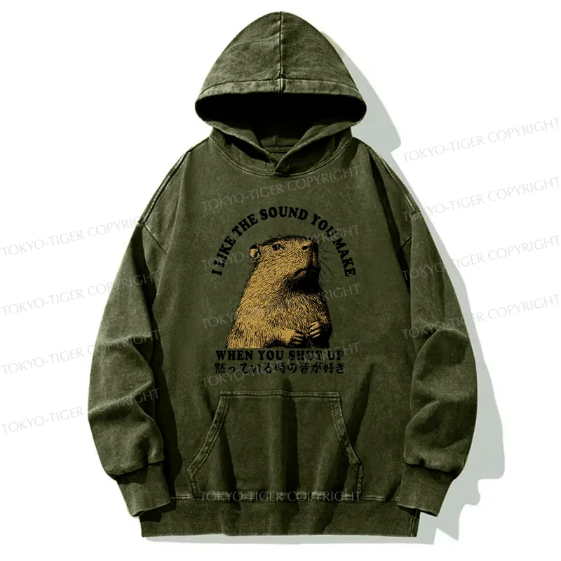 Tokyo-Tiger I Like The Sound Of Silence Washed Hoodie