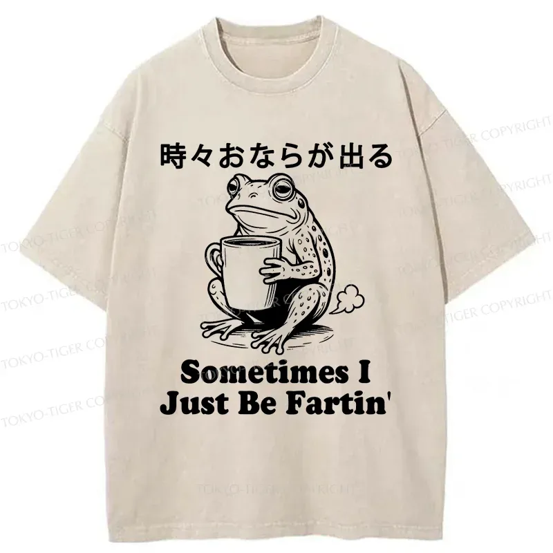 Tokyo-Tiger Farting Frog Washed T-Shirt