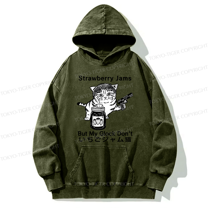 Tokyo-Tiger Strawberry Jam Cat Washed Hoodie