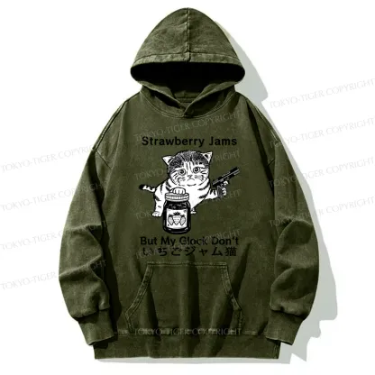 Tokyo-Tiger Strawberry Jam Cat Washed Hoodie
