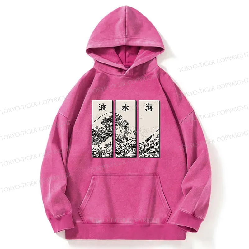 Tokyo-Tiger Japanese Art Wave Washed Hoodie