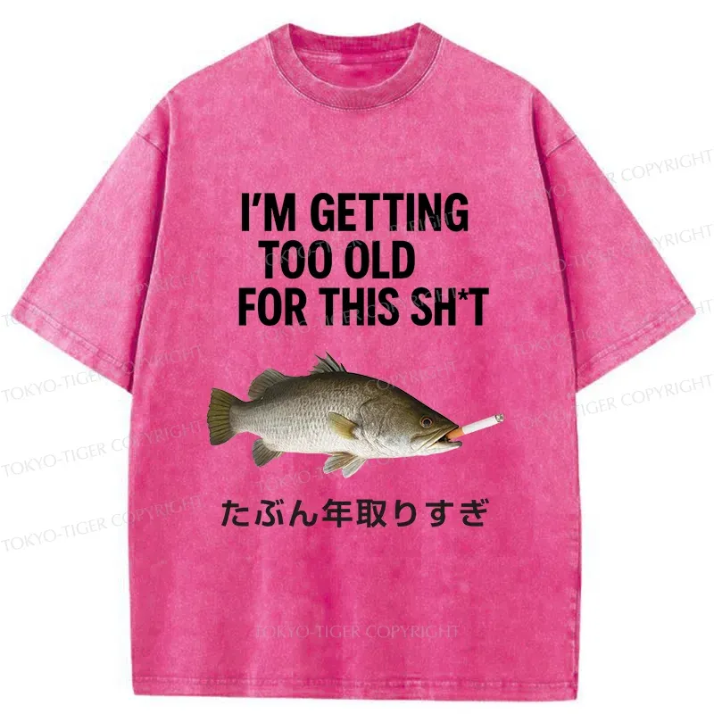 Tokyo-Tiger Smoked Fish Washed T-Shirt