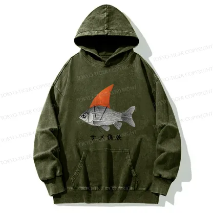Tokyo-Tiger Fish Disguise Washed Hoodie