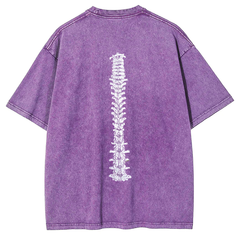 Tokyo-Tiger Spine Back Washed T-Shirt