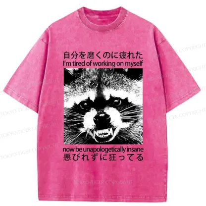 Tokyo-Tiger Unapologetically Insane Raccoon Washed T-Shirt