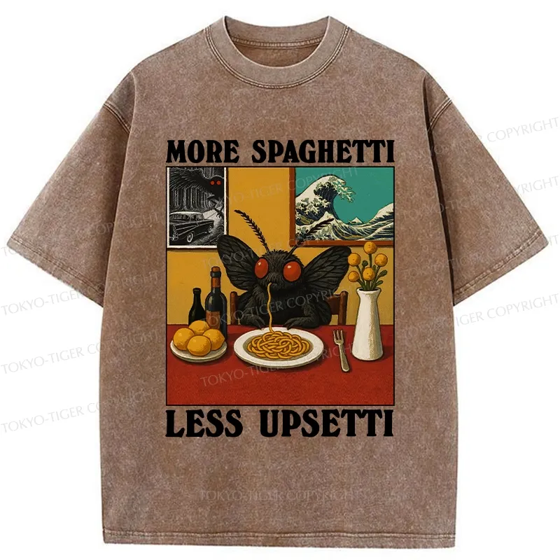 Tokyo-Tiger More Spaghetti Less Upsetti Mothman Washed T-Shirt