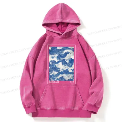 Tokyo-Tiger Japanese Retro Art Wave Washed Hoodie