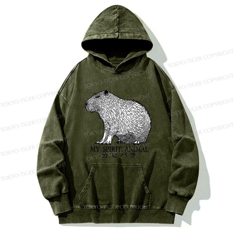 Tokyo-Tiger Capybara Spirit Washed Hoodie