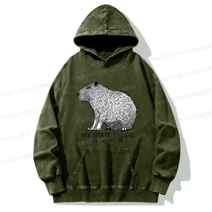 Tokyo-Tiger Capybara Spirit Washed Hoodie