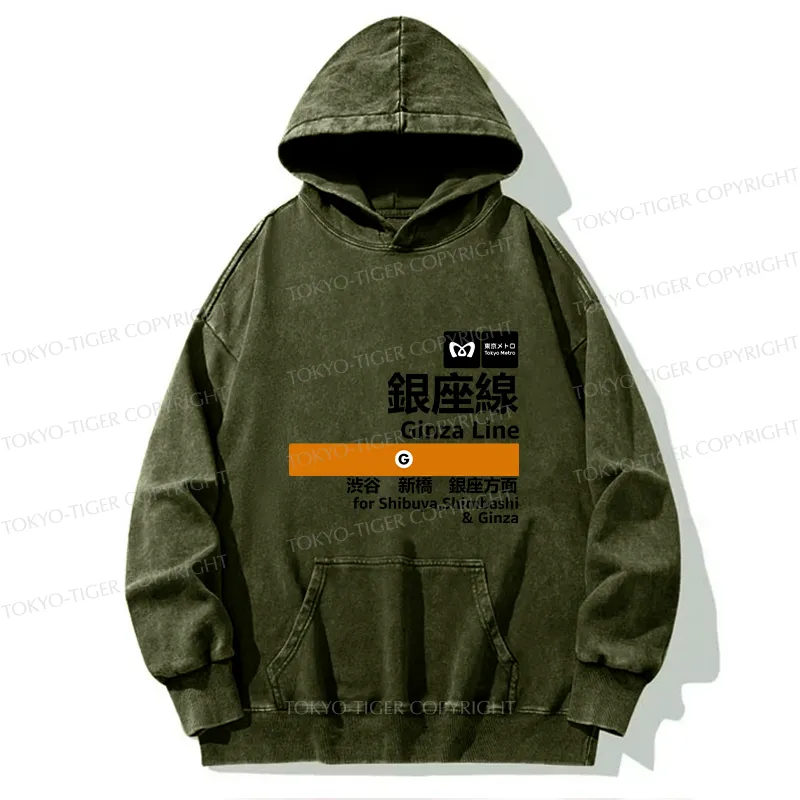 Tokyo-Tiger Ginza Line Japan Washed Hoodie