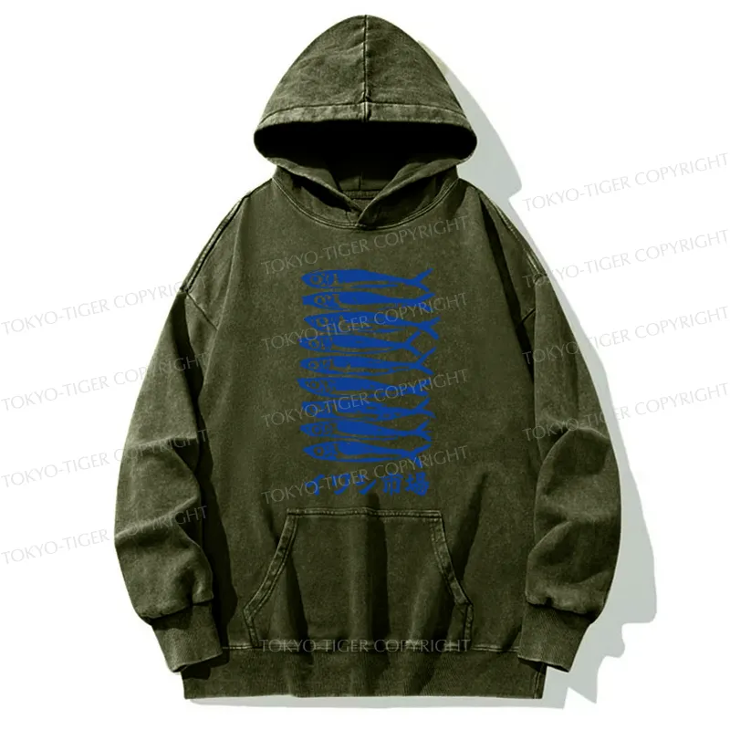 Tokyo-Tiger Sardine Market Washed Hoodie