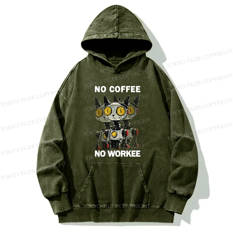 Tokyo-Tiger No Coffee No Workee Washed Hoodie