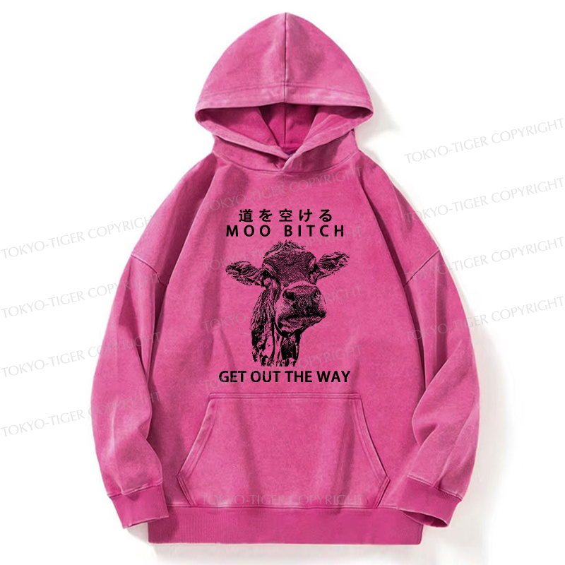 Tokyo-Tiger Funny Cow Washed Hoodie