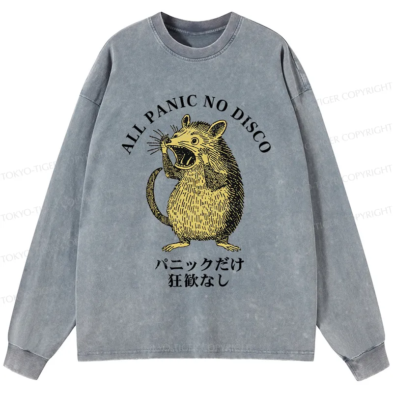 Tokyo-Tiger All Panic No Disco Washed Long Sleeve T-Shirt