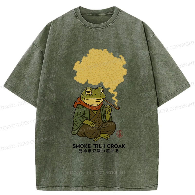 Tokyo-Tiger Smoke 'Til I Croak Washed T-Shirt