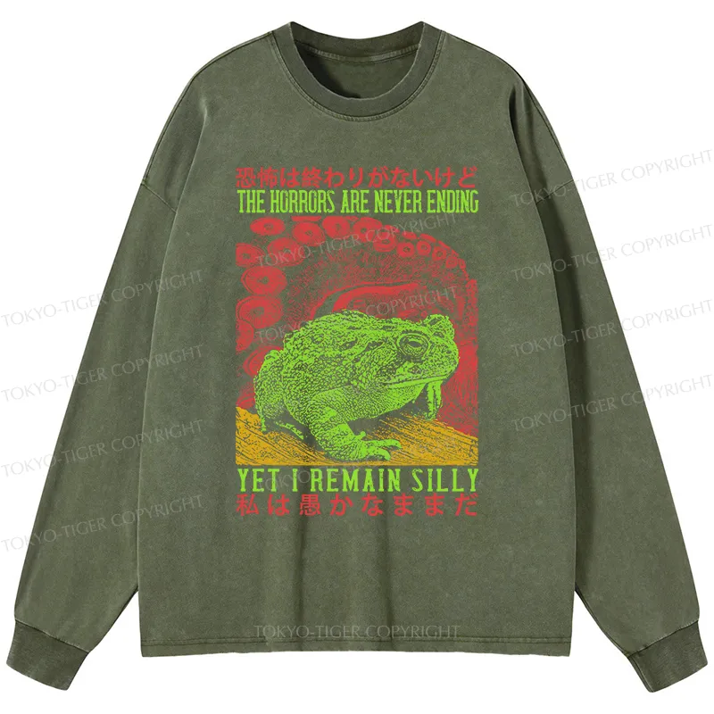 Tokyo-Tiger The Horrors Are Never Ending Japan Washed Long Sleeve T-Shirt