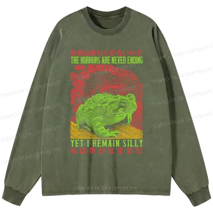 Tokyo-Tiger The Horrors Are Never Ending Japan Washed Long Sleeve T-Shirt