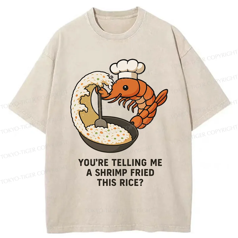Tokyo-Tiger Shrimp Fried Rice Washed T-Shirt