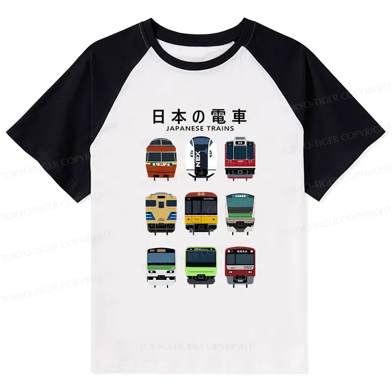 Tokyo-Tiger Japanese Train Collection Raglan T-shirt