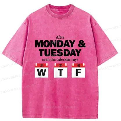 Tokyo-Tiger Days After Monday And Tuesday Washed T-Shirt