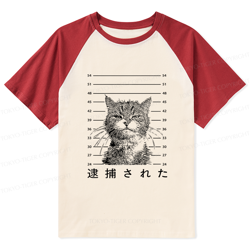 Tokyo-Tiger Cat That Was Arrested Raglan T-shirt