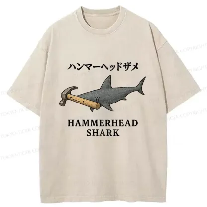 Tokyo-Tiger Hammerhead Shark Washed T-Shirt