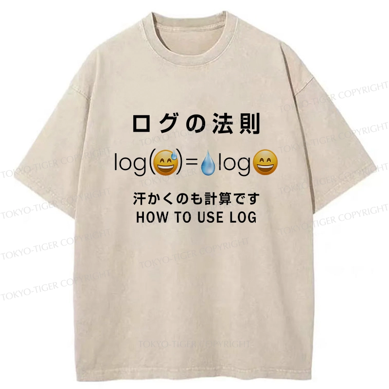 Tokyo-Tiger Funny How To Use Log Washed T-Shirt